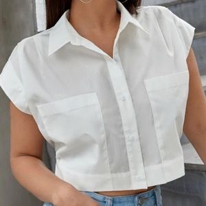 WHITE BUTTON UP BLOUSE